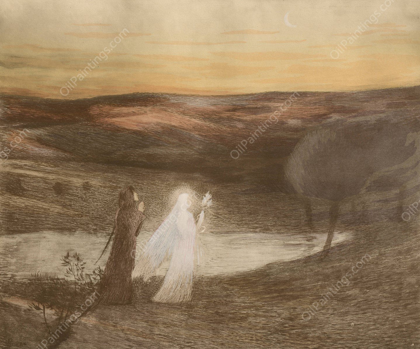 Dante Rencontre Beatrix  by Henri Martin - Hand-Painted Oil Painting Reproduction