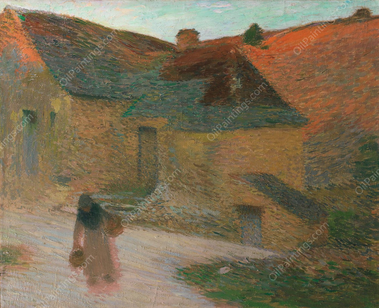 Derniers Rayons, Une Ferme Dans Le Lot  by Henri Martin - Hand-Painted Oil Painting Reproduction