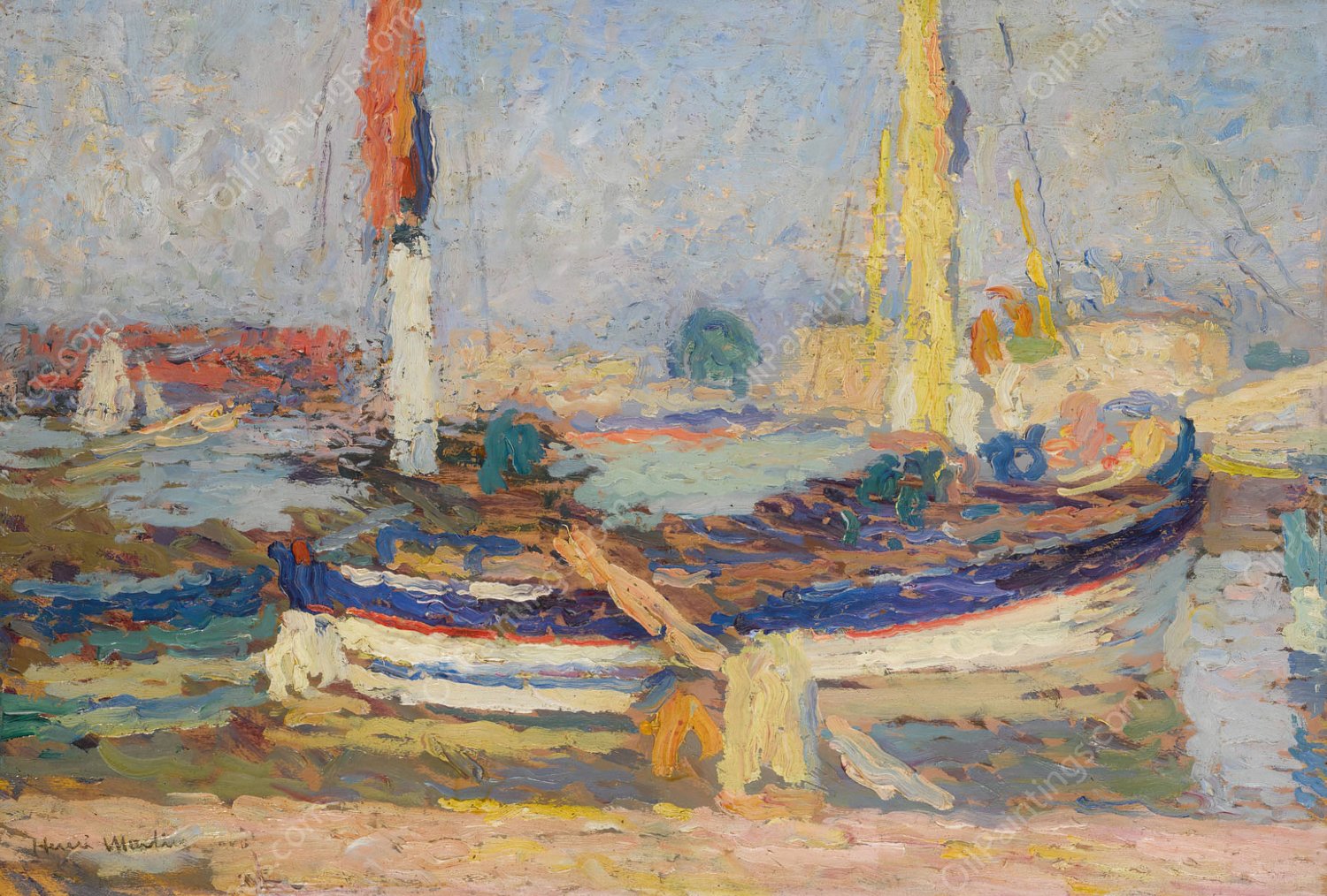 La Barque by Henri Martin - Hand-Painted Oil Painting Reproduction