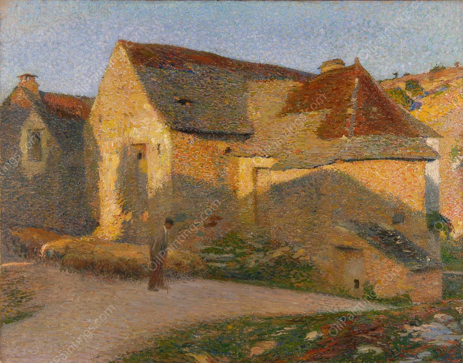 La Vieille maison aux derniers rayons by Henri Martin - Hand-Painted Oil Painting Reproduction