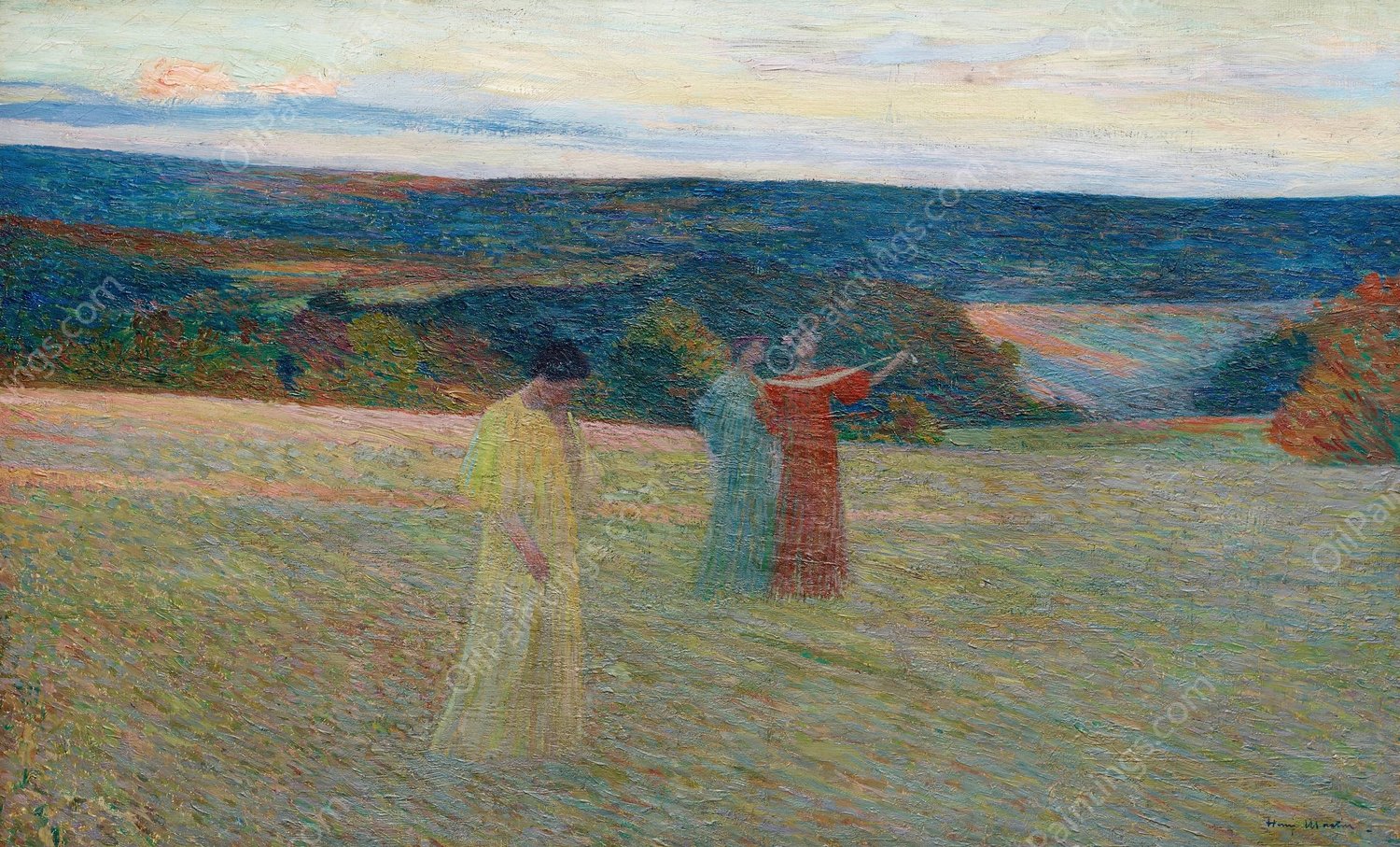 Les trois muses by Henri Martin - Hand-Painted Oil Painting Reproduction