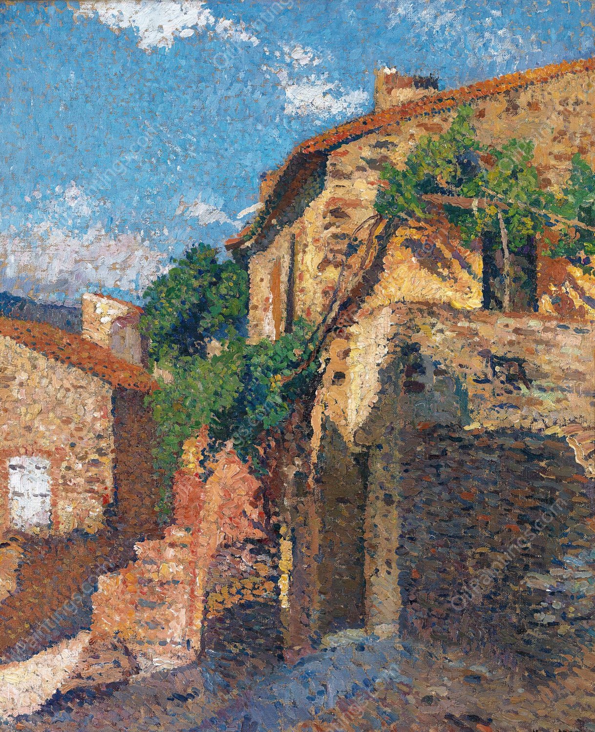 Maisons a Collioure by Henri Martin - Hand-Painted Oil Painting Reproduction