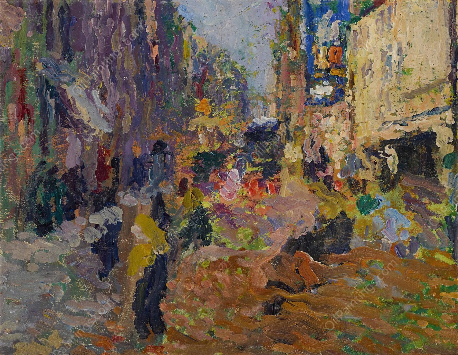 Scene de rue by Henri Martin - Hand-Painted Oil Painting Reproduction