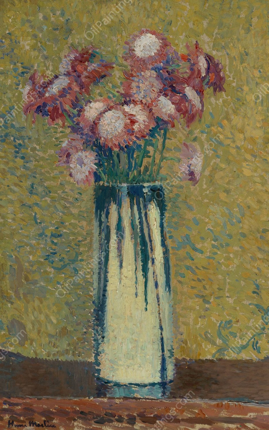 Vase de fleurs by Henri Martin - Hand-Painted Oil Painting Reproduction
