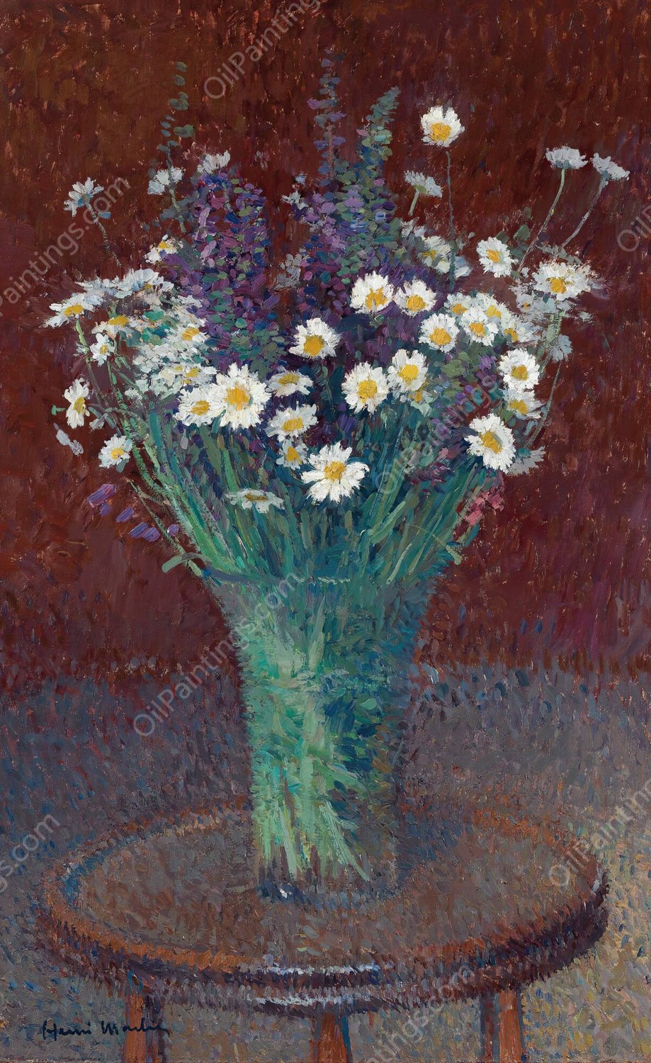 Vase De Marguerites by Henri Martin - Hand-Painted Oil Painting Reproduction