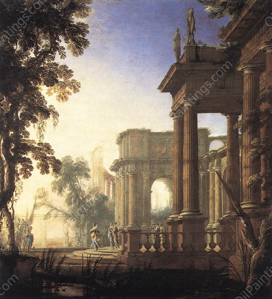 Landscape with Jephthah and His Daughter by Henri Mauperche - Hand-Painted Oil Painting Reproduction