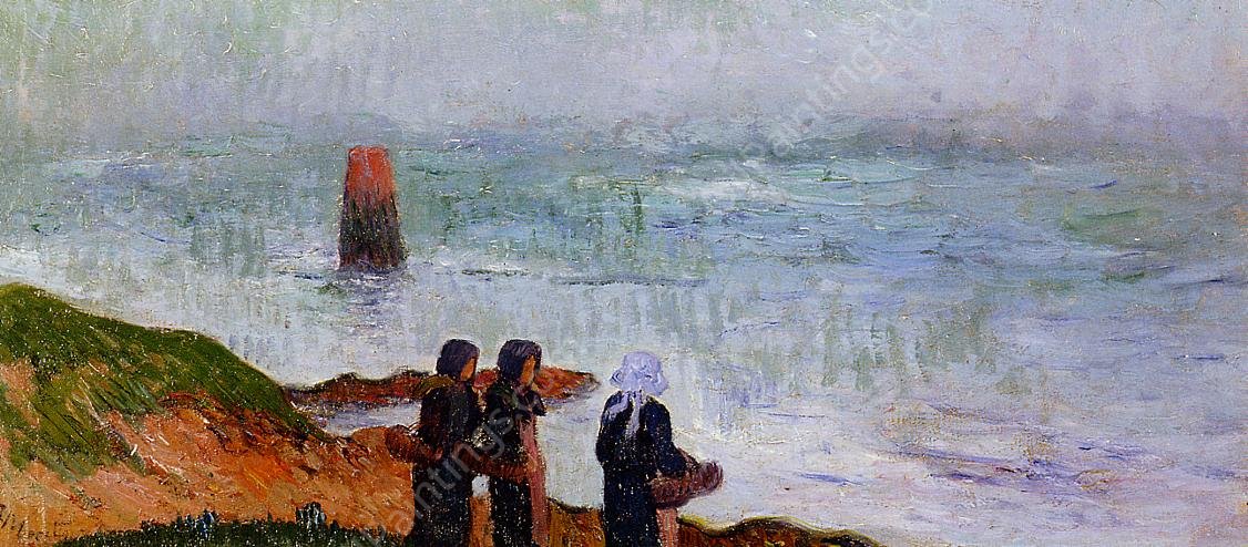 Breton Women by the Sea by Henri Moret - Hand-Painted Oil Painting Reproduction