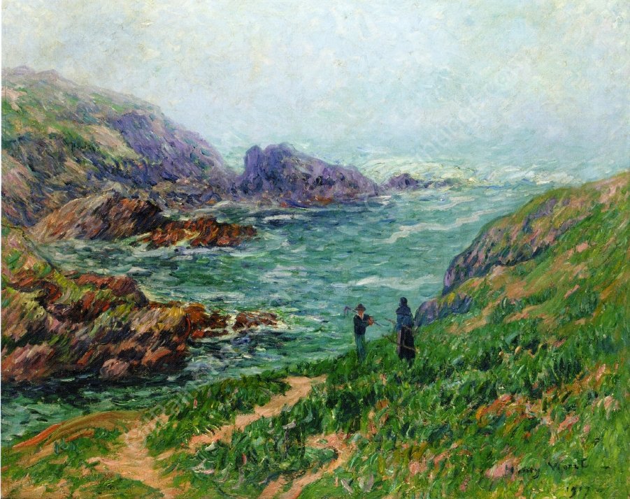 Foggy Weather, Brittany by Henri Moret - Hand-Painted Oil Painting Reproduction
