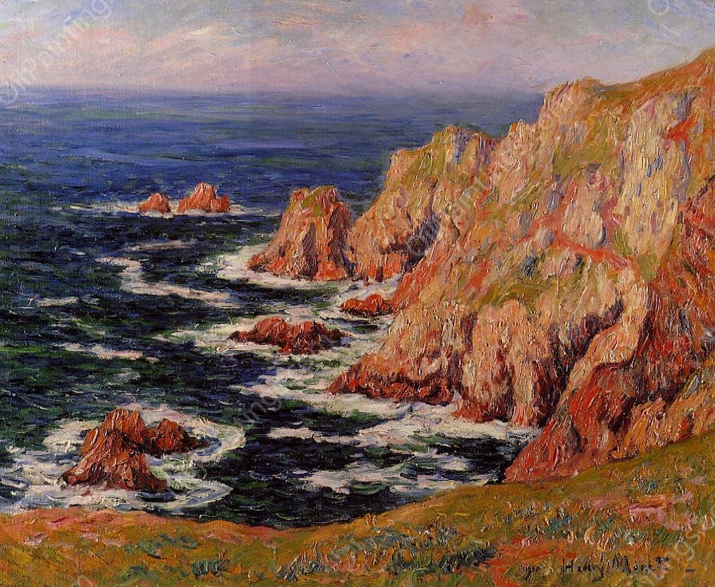 Sea Coast by Henri Moret - Hand-Painted Oil Painting Reproduction