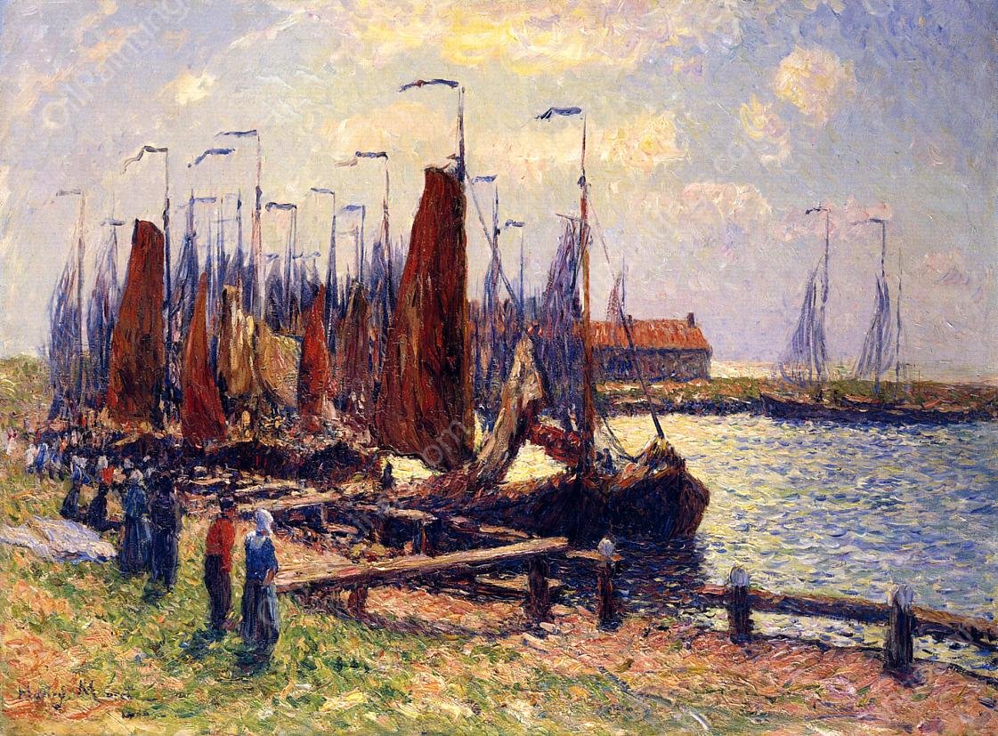 The Port of Volendam by Henri Moret - Hand-Painted Oil Painting Reproduction