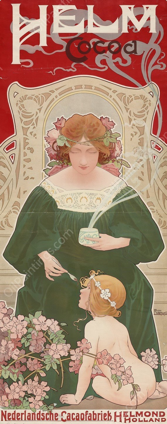 Helm Cocoa  by Henri Privat-Livemont - Hand-Painted Oil Painting Reproduction