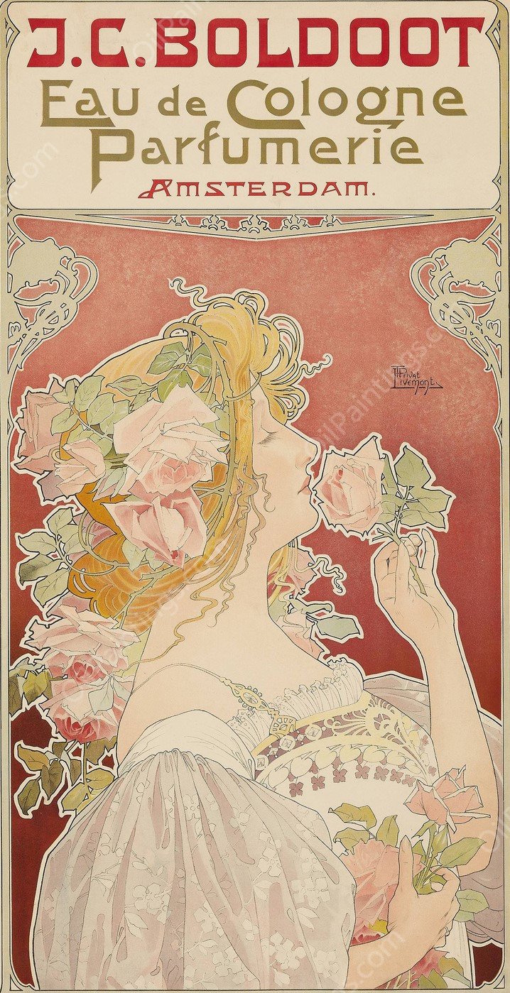 J.C. Boldoot Eau de Cologne; Parfumerie Amsterdam  by Henri Privat-Livemont - Hand-Painted Oil Painting Reproduction