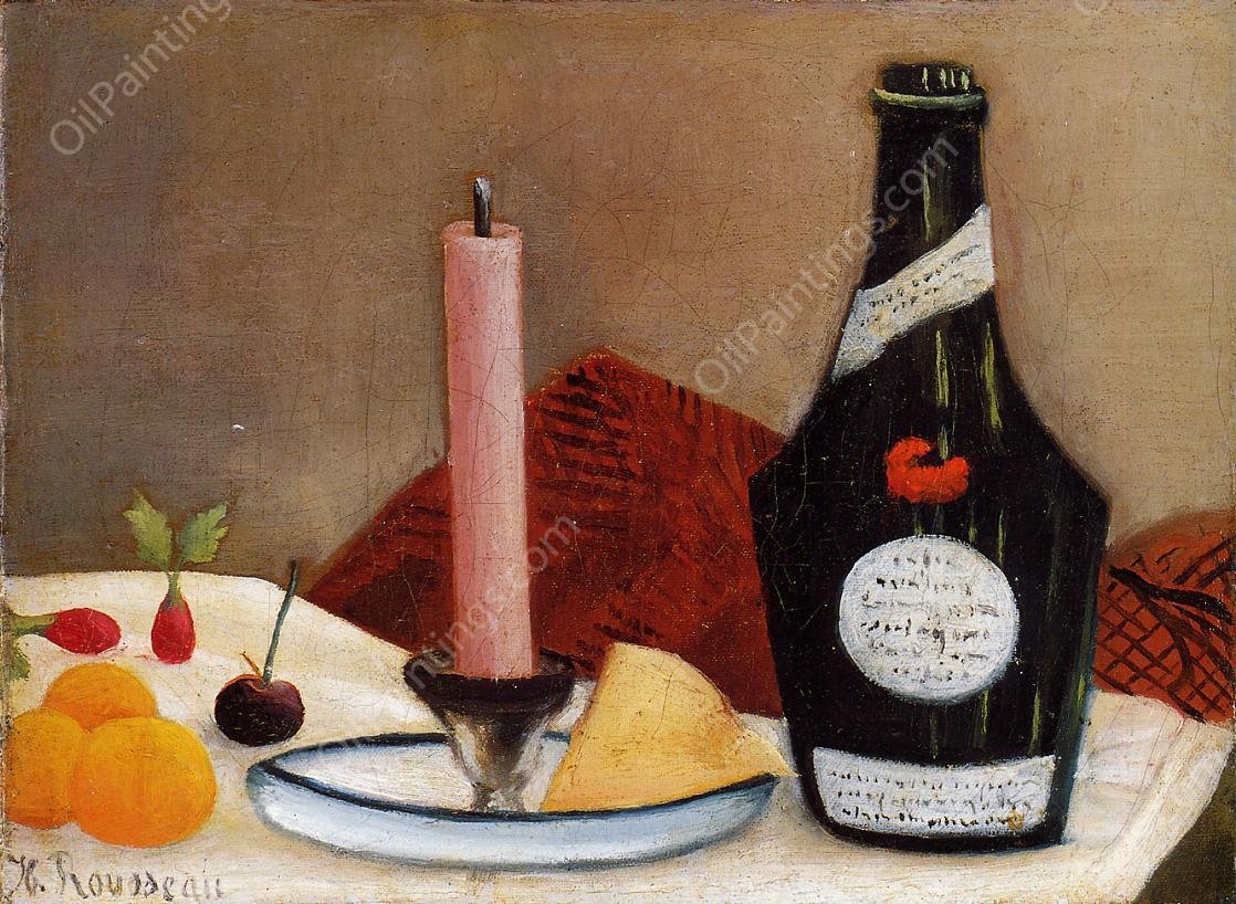 The Pink Candle by Henri Rousseau - Hand-Painted Oil Painting Reproduction