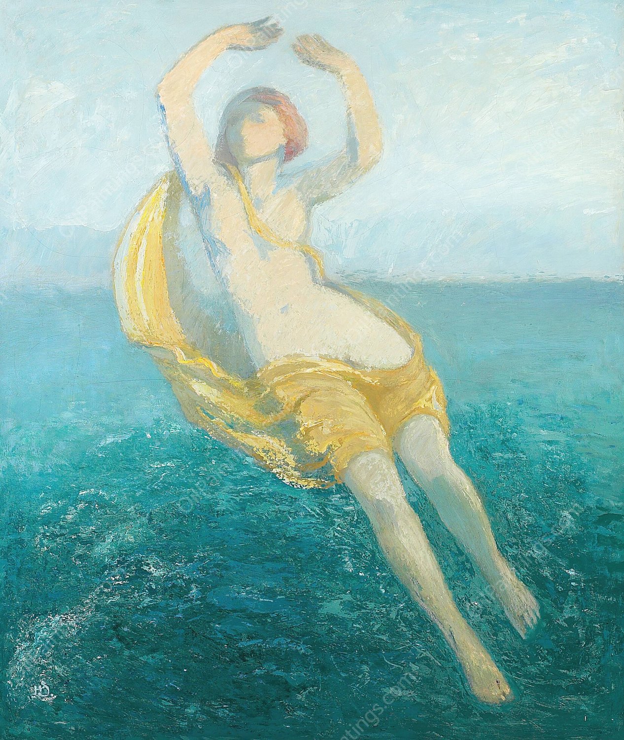 Badenymfe by Henrik Schouboe - Hand-Painted Oil Painting Reproduction