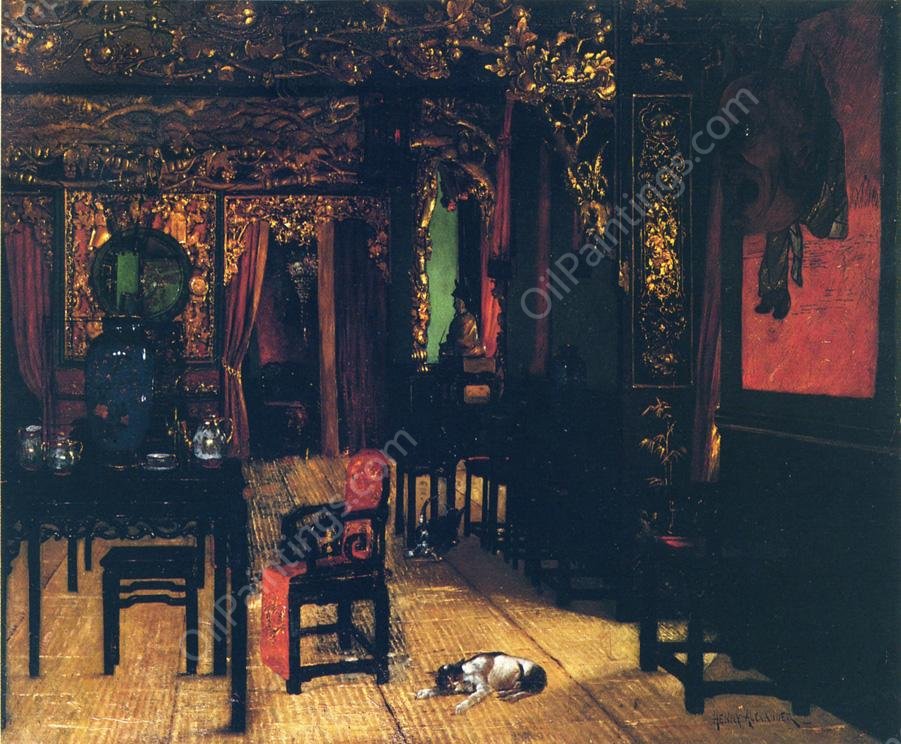 Chinese Interior also known as Chinese Restaurant by Henry Alexander - Hand-Painted Oil Painting Reproduction