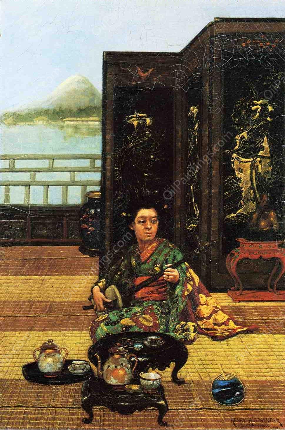 Tea Ceremony by Henry Alexander - Hand-Painted Oil Painting Reproduction