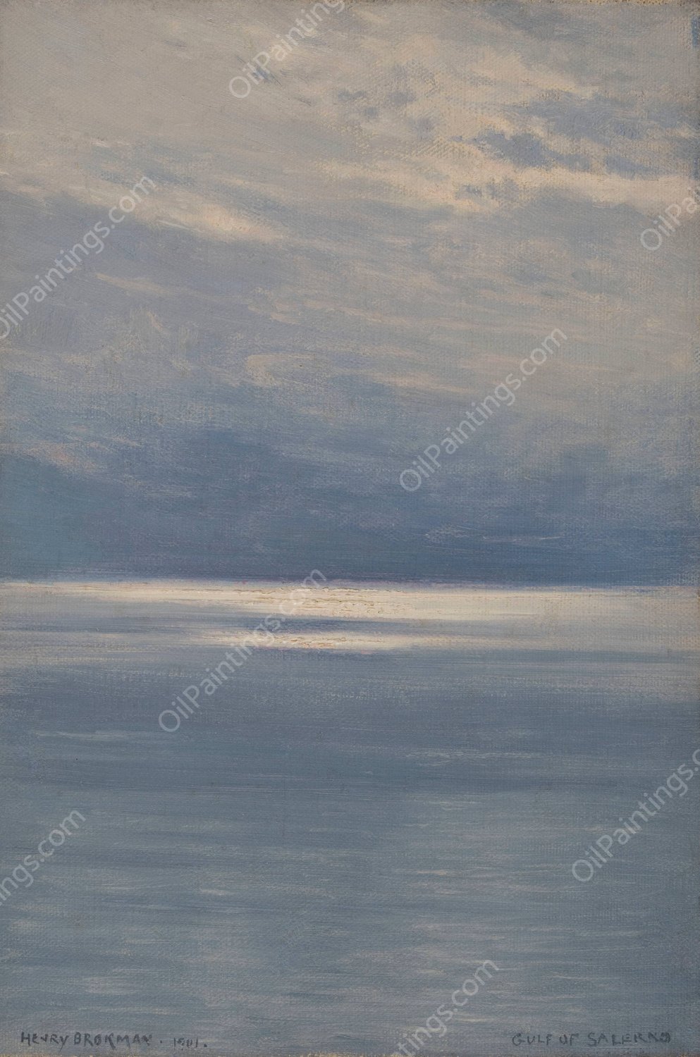 Golfe de Salerne  by Henry Brokman - Hand-Painted Oil Painting Reproduction