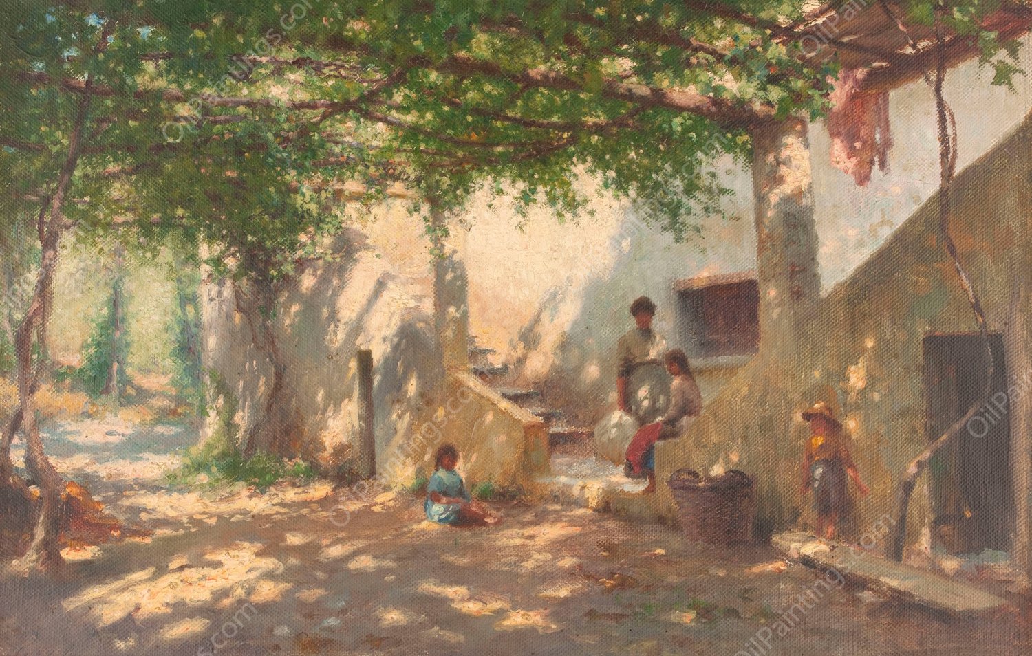 Sestri Levante, pergola  by Henry Brokman - Hand-Painted Oil Painting Reproduction