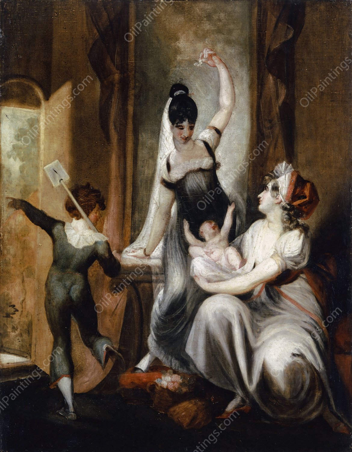 A Mother With Her Family In The Country  by Henry Fuseli - Hand-Painted Oil Painting Reproduction