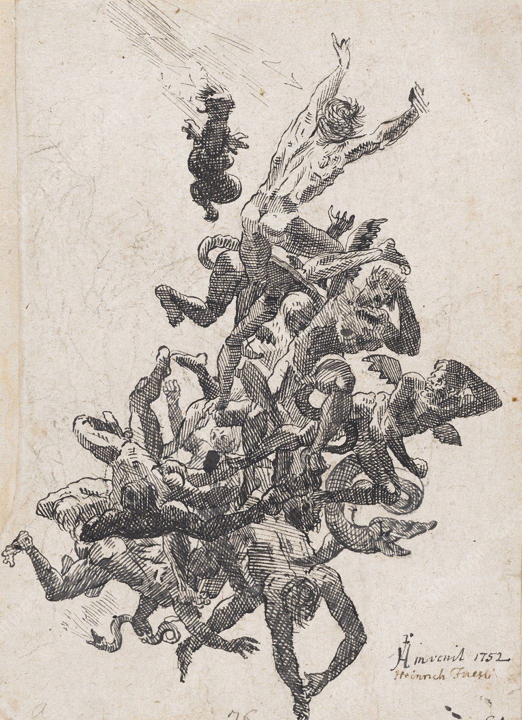 Fall of hell from the damned  by Henry Fuseli - Hand-Painted Oil Painting Reproduction