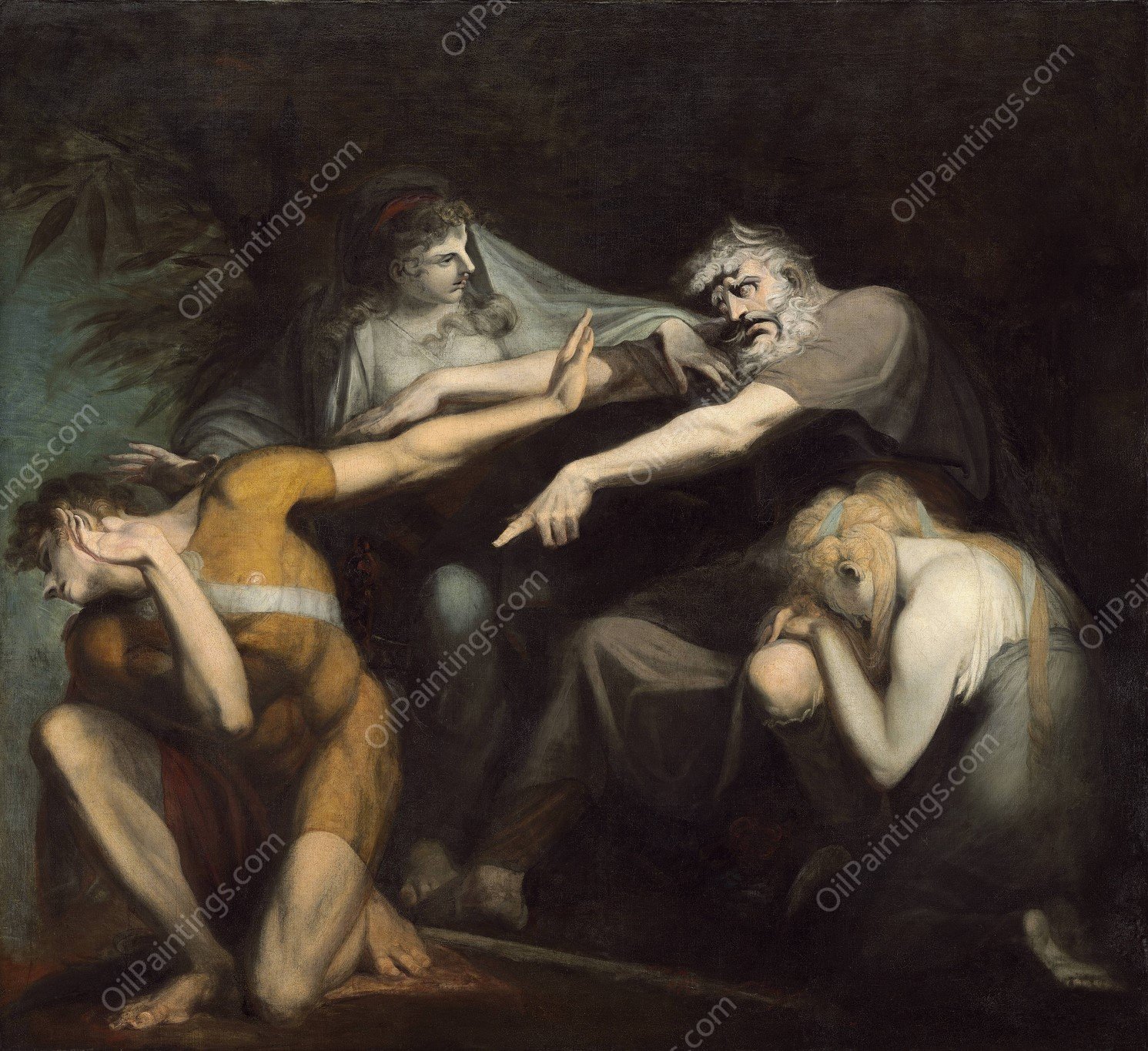 Oedipus Cursing His Son Polynices  by Henry Fuseli - Hand-Painted Oil Painting Reproduction