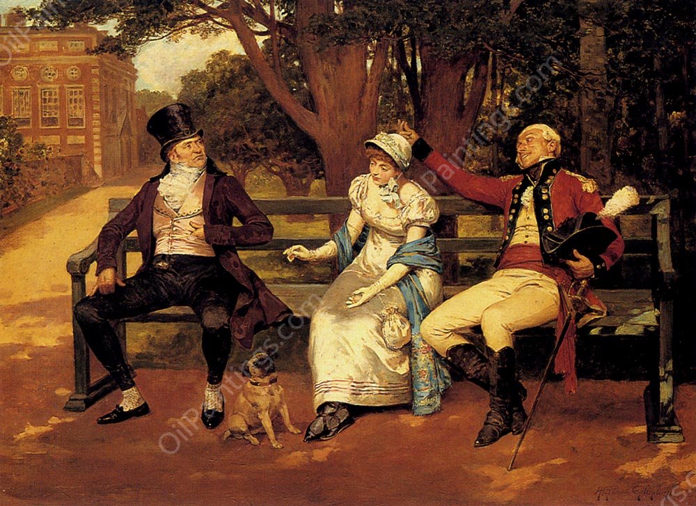 Competing For Attention by Henry Gillard Glindoni - Hand-Painted Oil Painting Reproduction