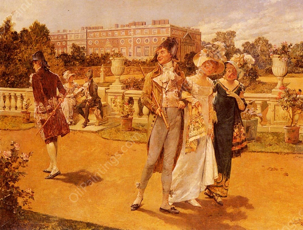 The Brave Deserve The Fair by Henry Gillard Glindoni - Hand-Painted Oil Painting Reproduction