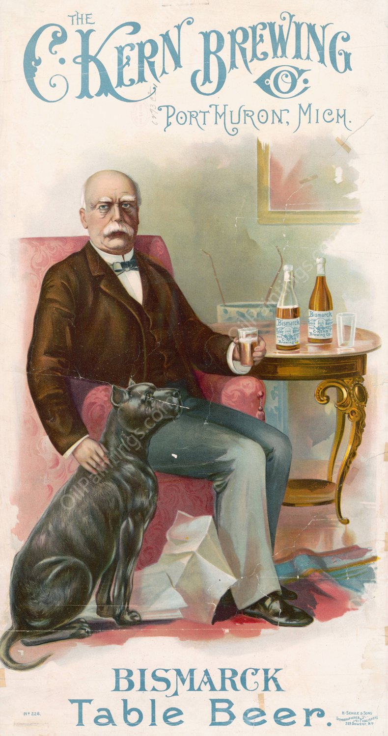 The C. Kern brewing co., Port Huron, Mich., Bismarck table beer  by Henry Jerome Schile - Hand-Painted Oil Painting Reproduction