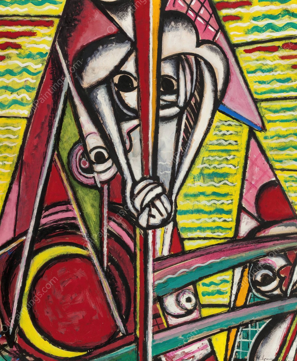 Cubist Composition  by Henry Lyman Sayen - Hand-Painted Oil Painting Reproduction