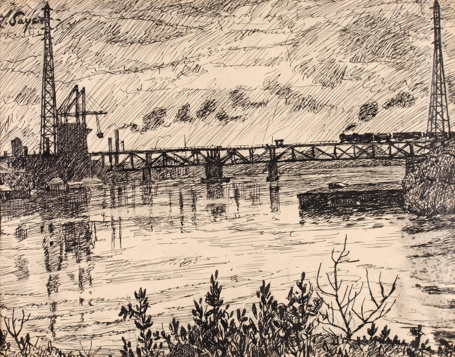 Schuylkill no. 3 by Henry Lyman Sayen - Hand-Painted Oil Painting Reproduction