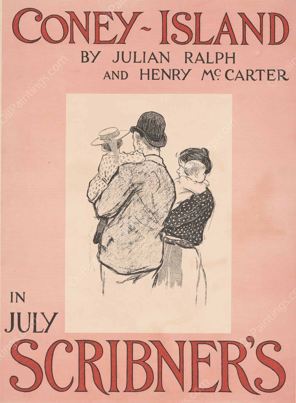 Coney-Island by Julian Ralph and Henry McCarter in July Scribner's  by Henry Mccarter - Hand-Painted Oil Painting Reproduction