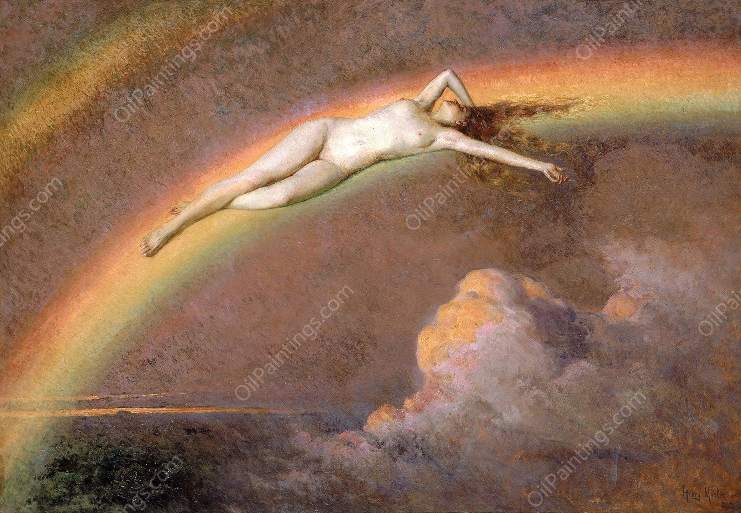 The Spirit of The Rainbow  by Henry Mosler - Hand-Painted Oil Painting Reproduction