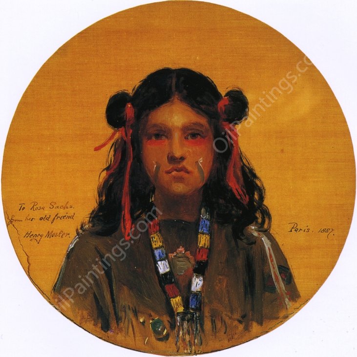 Young Indian Woman also known as Young Indian Girl by Henry Mosler - Hand-Painted Oil Painting Reproduction