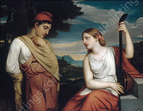 The Greek Lovers by Henry Peters Gray - Hand-Painted Oil Painting Reproduction