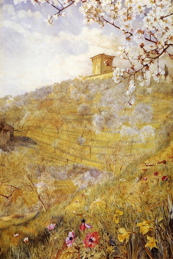 The Villa di Bellosguardo by Henry Roderick Newman - Hand-Painted Oil Painting Reproduction