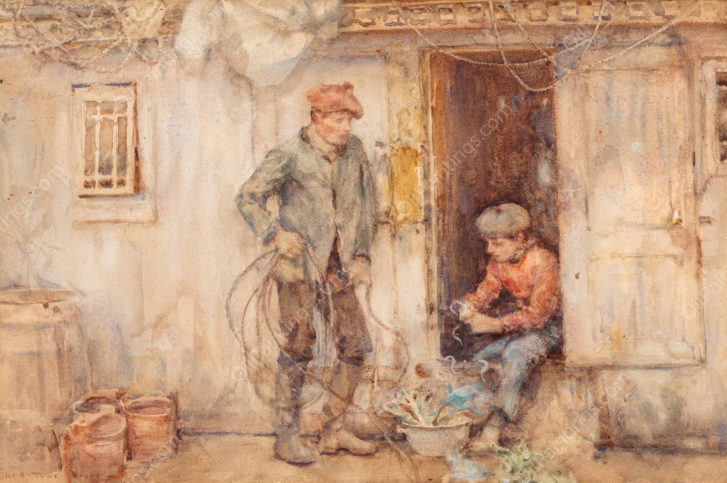 The cook's galley  by Henry Scott Tuke - Hand-Painted Oil Painting Reproduction