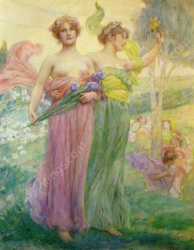 Floreal by Henry Siddons Mowbray - Hand-Painted Oil Painting Reproduction