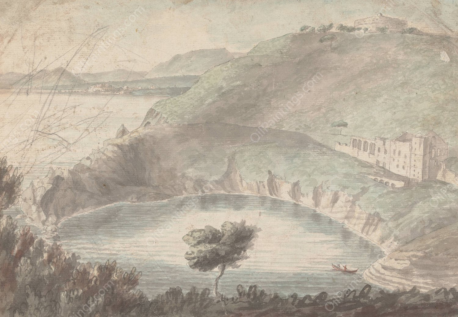 Coastal Landscape by Henry Swinburne - Hand-Painted Oil Painting Reproduction