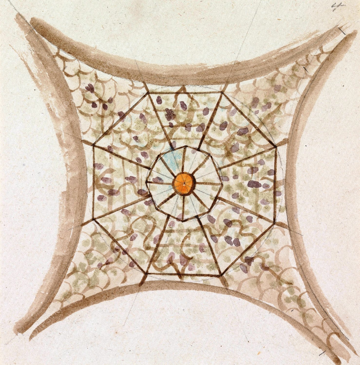 One of Four Sketches, of Ceilings, in the Vatican Gallery.  by Henry Swinburne - Hand-Painted Oil Painting Reproduction
