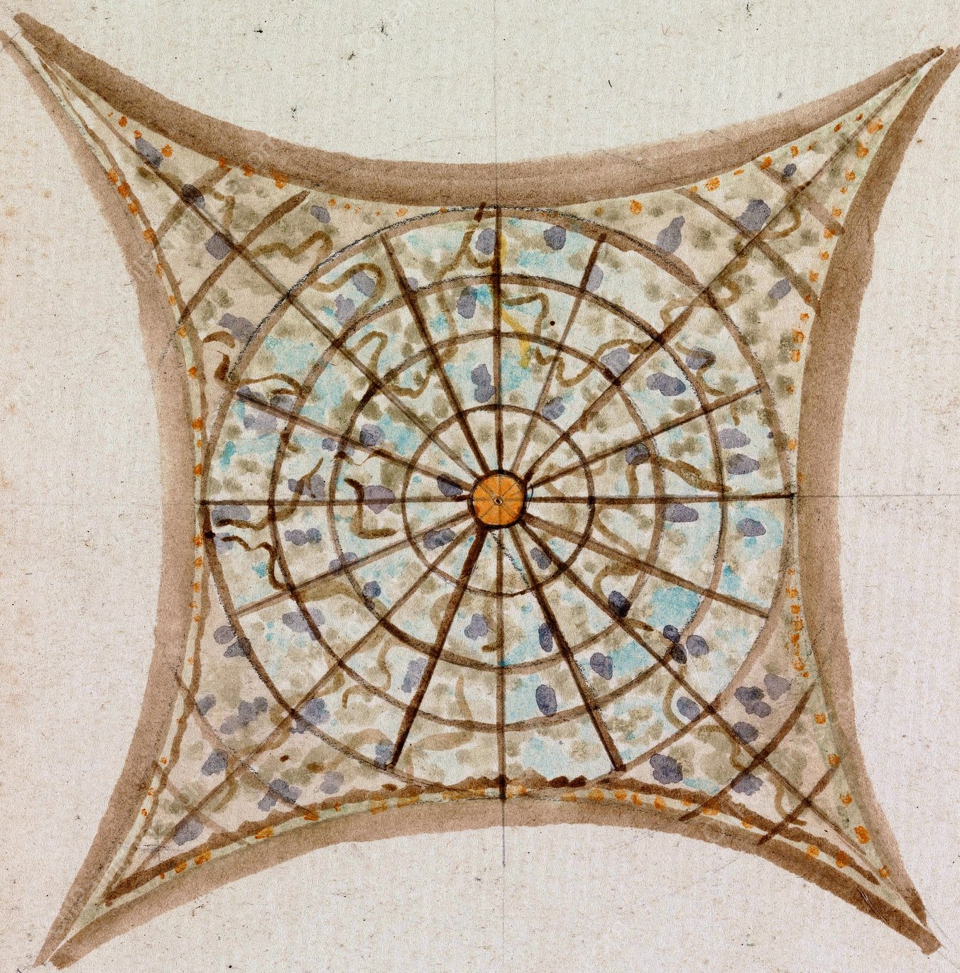 One of Four Sketches, of Ceilings, in the Vatican Gallery  by Henry Swinburne - Hand-Painted Oil Painting Reproduction