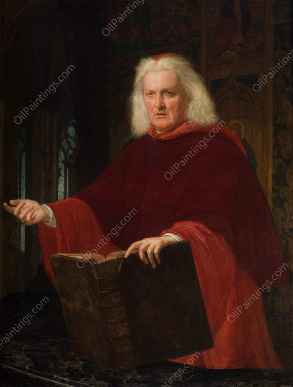 Cardinal  by Henryk Rodakowski - Hand-Painted Oil Painting Reproduction