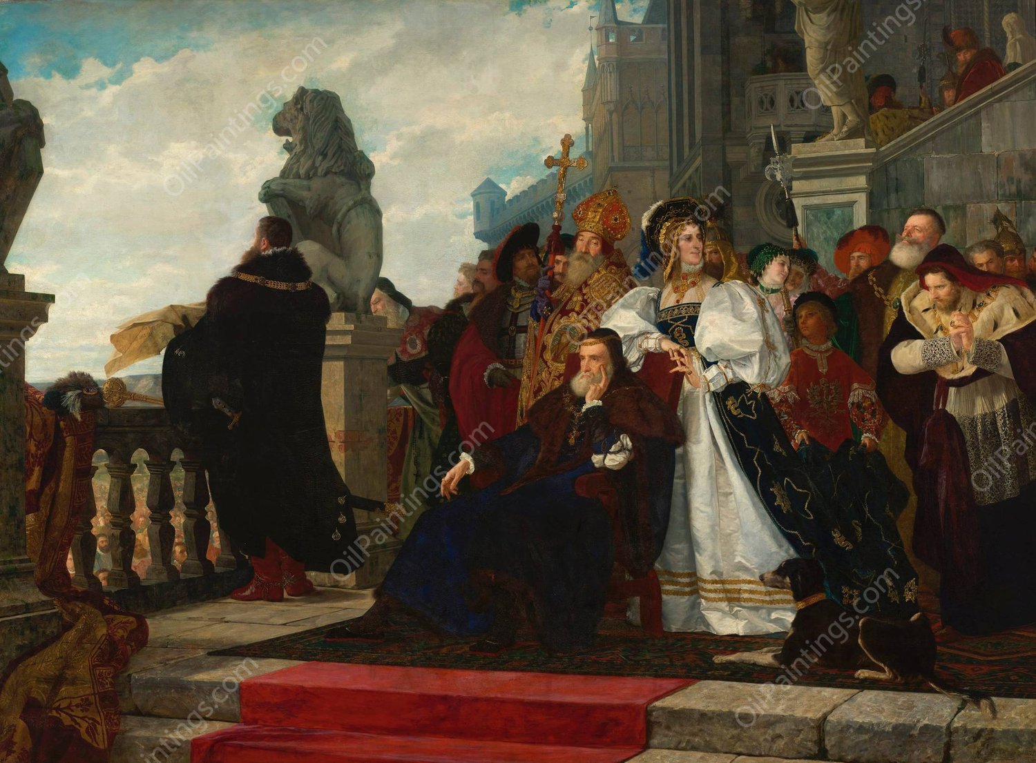 Chicken War  by Henryk Rodakowski - Hand-Painted Oil Painting Reproduction