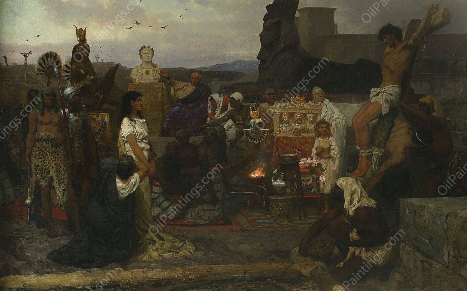 Martyrdom of early Christians  by Henryk Siemiradzki - Hand-Painted Oil Painting Reproduction