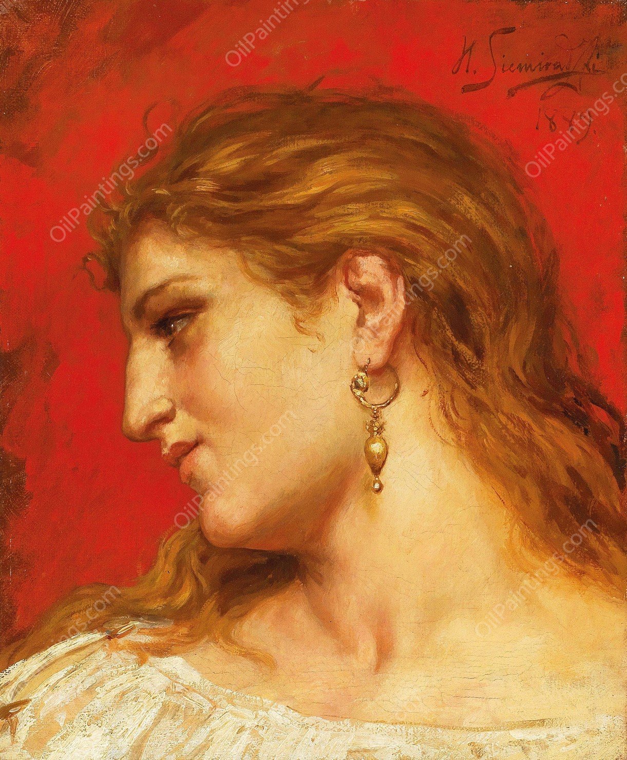 Study for the painting Phryne at the Festival of Poseidon in Eleusis by Henryk Siemiradzki - Hand-Painted Oil Painting Reproduction