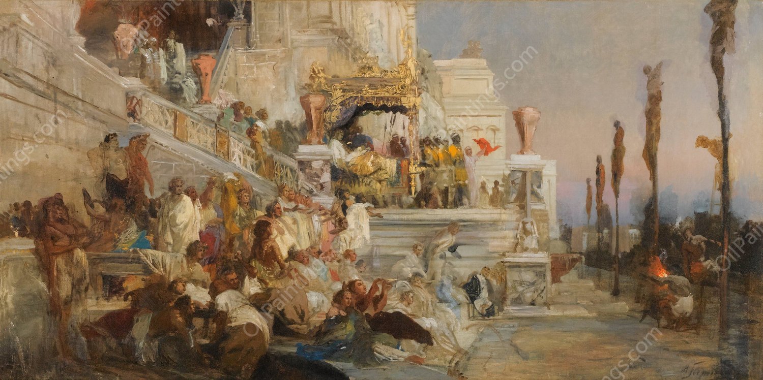 Study For The Torches Of Nero by Henryk Siemiradzki - Hand-Painted Oil Painting Reproduction