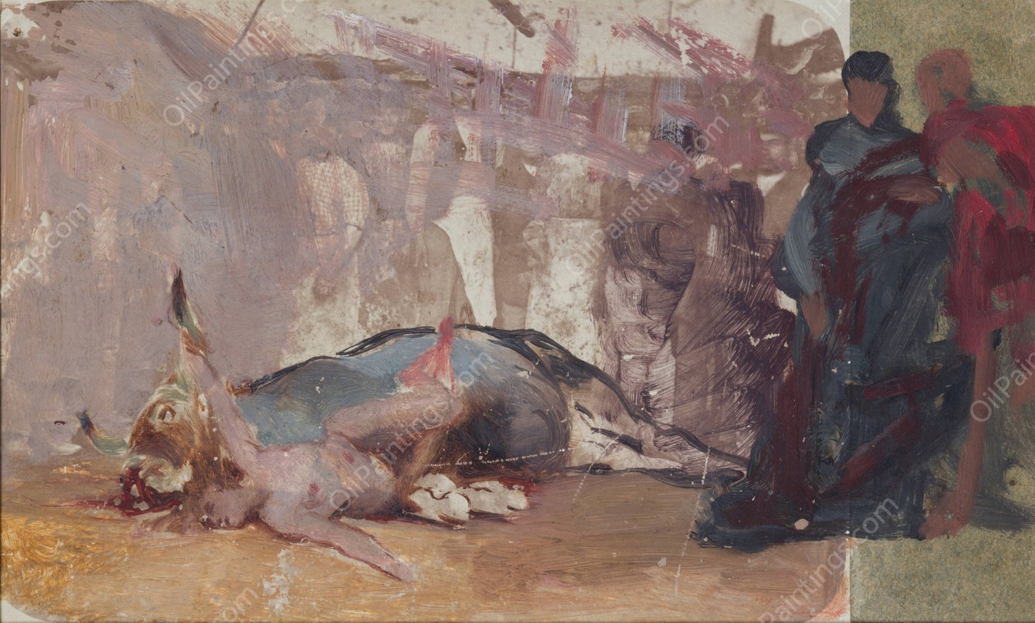 Study to the Painting 'Christian Dirce' by Henryk Siemiradzki - Hand-Painted Oil Painting Reproduction