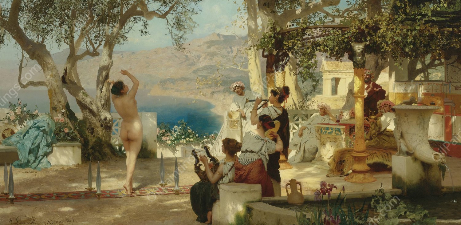 The sword dance  by Henryk Siemiradzki - Hand-Painted Oil Painting Reproduction