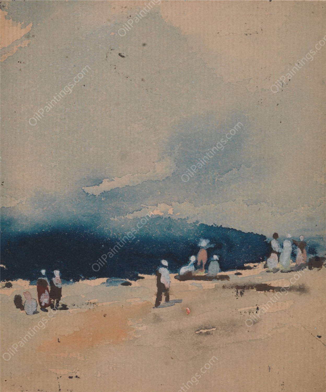 Along the Shore by Hercules Brabazon Brabazon - Hand-Painted Oil Painting Reproduction