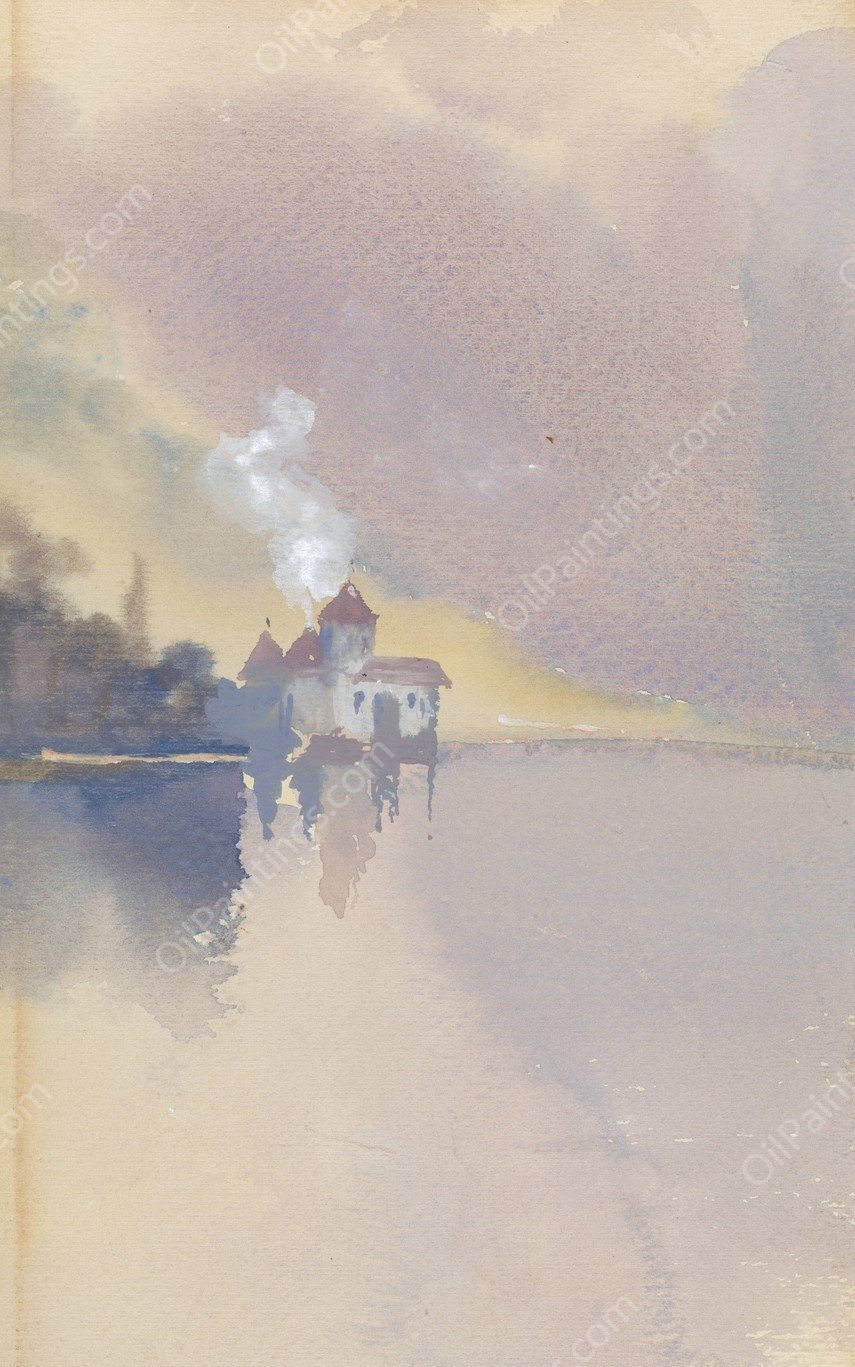 Chateau de Chillon by Hercules Brabazon Brabazon - Hand-Painted Oil Painting Reproduction