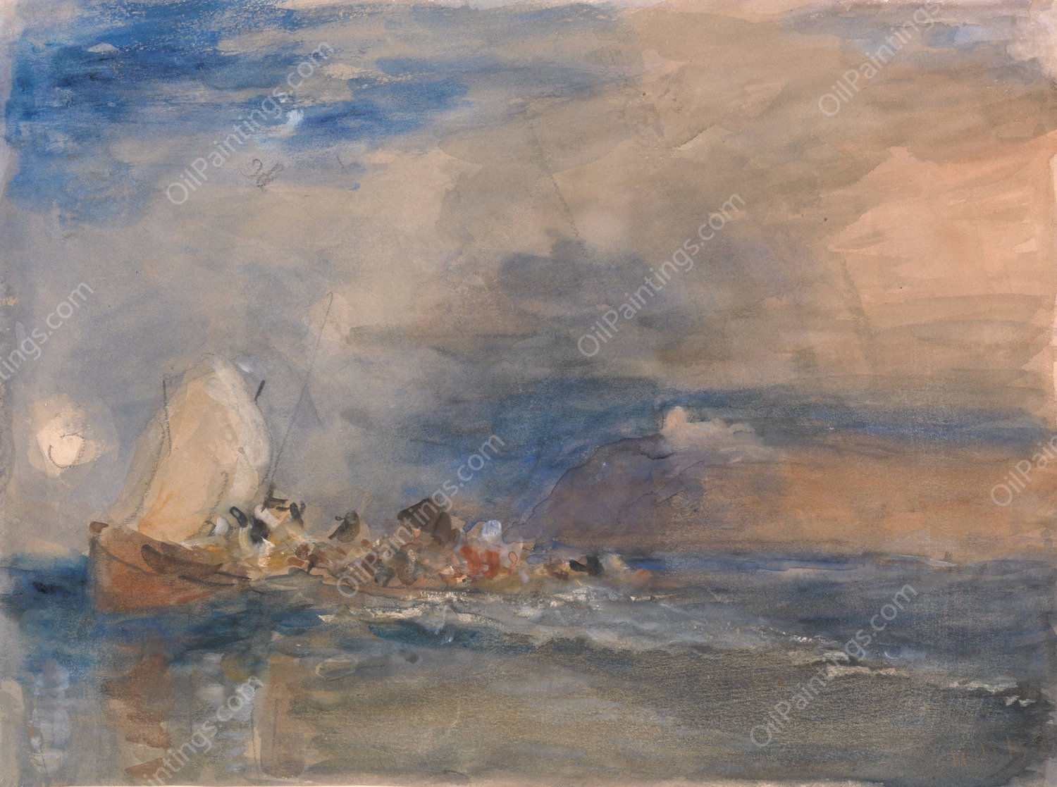 Folkestone by Hercules Brabazon Brabazon - Hand-Painted Oil Painting Reproduction